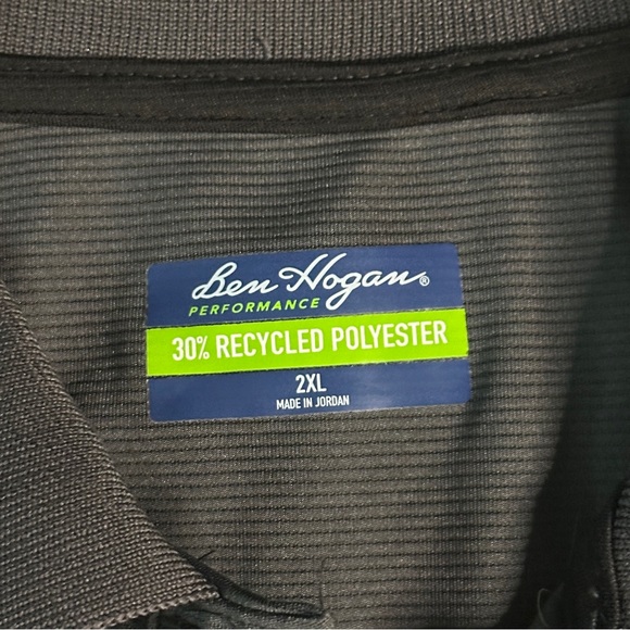 Ben Hogan Men's Performance Solid Polo Shirt Golf Sun Protection Size 2XL Gray - Picture 3 of 3